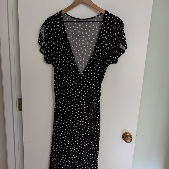 Nursing Friendly Polka Dot Maternity Dress - Picture 2 of 5